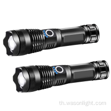 2022 Hot Sale XHP50 1000 Lumens Ultra Bright Micro USB 18650/3*AAA ชาร์จไฟคบเพลิงได้ซูมได้